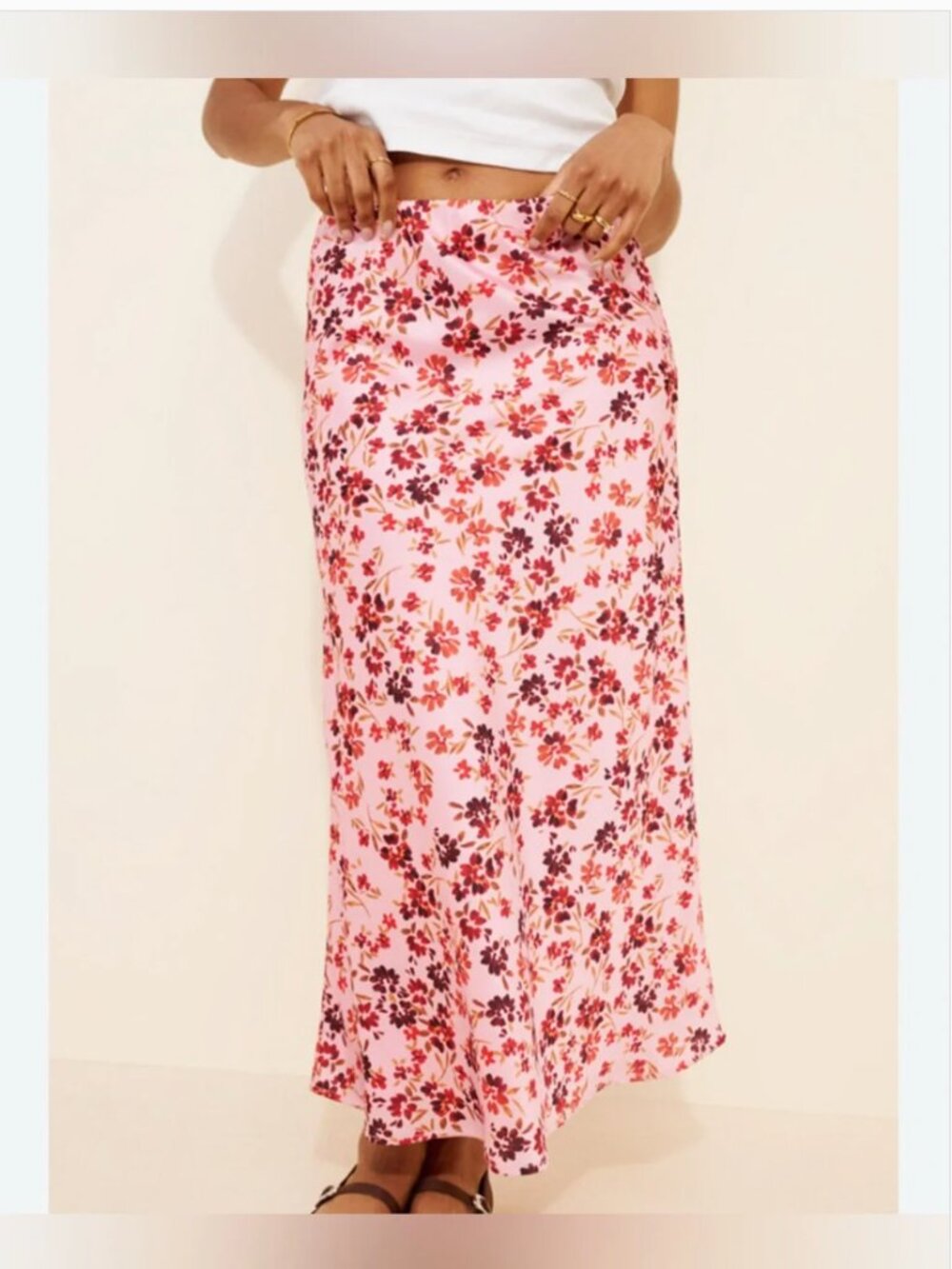 Anthropologie Ownley Silky Pia Maxi Slip Skirt size S